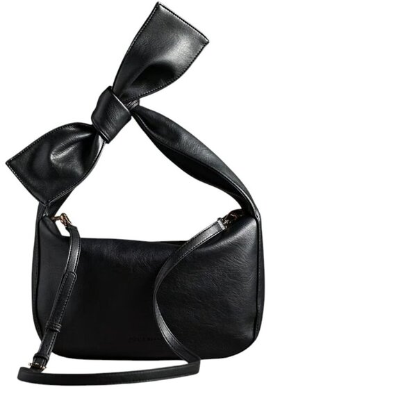 Anthropologie Melie Bianco Marni Bow Bag, Black, Crossbody,Handbag, Faux Leather - Picture 1 of 10